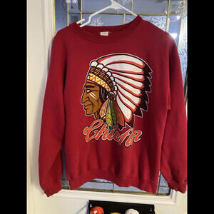 VTG Chiefin Enemy Of The State Crew Neck Sweater Men’s Size MEDIUM RED